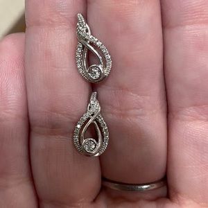 Silver diamond earrings from Zales.